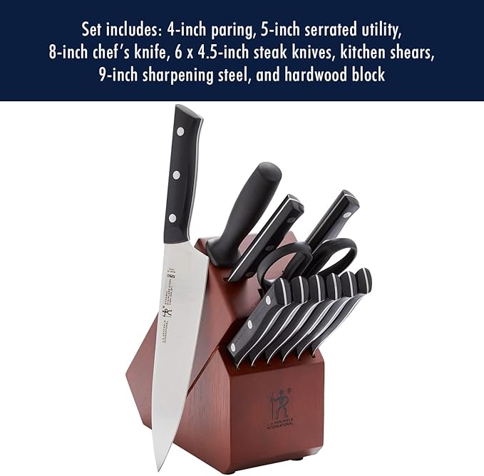 HENCKELS Dynamic Razor-Sharp 12-Piece Knife Set, Chef Knife, Bread Knife, Steak Knife, German Engineered Informed by 100+ Years of Mastery