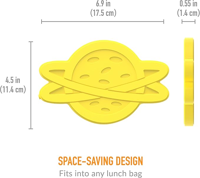 Bentgo Buddies Reusable Ice Packs - Slim Ice Packs for Lunch Boxes, Lunch Bags, and Coolers - Multicolored 4-Pack (Planet)