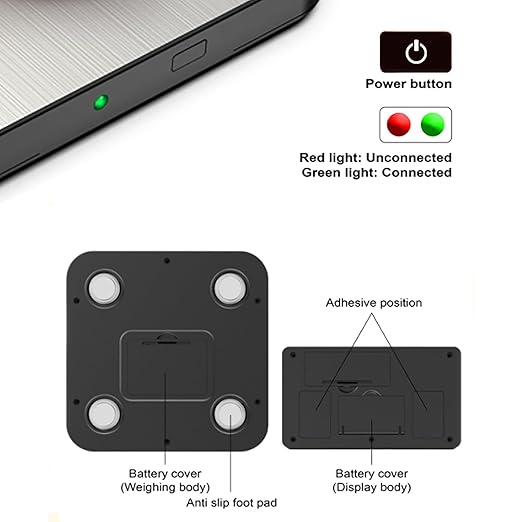 MagiCling Split Smart Food Kitchen Scale – 1g Precision, 22lb/7 Units, Detachable Magnetic Display & Ultra-Slim 14mm Design for Weight Loss, Baking, Cooking, Dieting, Meal Prep