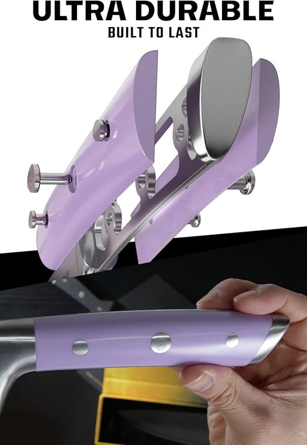 Dalstrong Chef Knife - 8 inch Blade - Gladiator Series - Forged High Carbon German Steel - Razor Sharp Kitchen Knife - Professional Full Tang Knives - Lilac Handle ABS - Sheath - NSF Certified