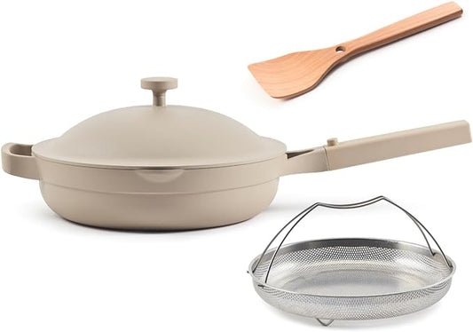 Our Place Always Pan 2.0-10.5” (2.6 Qt) Nonstick, Toxin-Free Ceramic Cookware | Patented 10-in-1 Aluminum Frying & Sauté Pan | Safe for Oven, Induction & All Cooktops up to 450°F | Steam