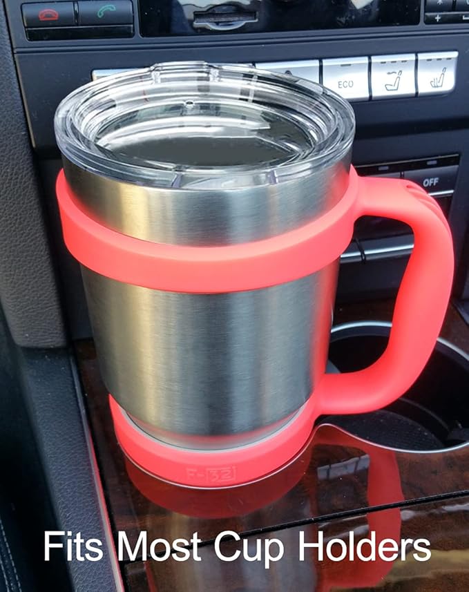 F-32 Handle - 19 COLORS - 30oz Size - Compatible with 30 oz YETI and 30 oz. OZARK TRAIL Tumbler Travel Mug - BPA FREE (30OZ, NEON WATERMELON, 1 Count (Pack of 1))