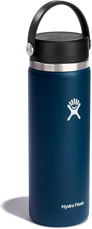 Hydro Flask Water Bottle - Insulated Stainless Steel - Wide Mouth Flex Lid, Non Spill, Leakproof and Refillable in 20 Oz