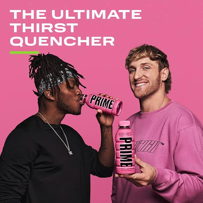 PRIME Hydration STRAWBERRY WATERMELON, Sports Drinks, Electrolyte Enhanced for Replsnishing Fluids, 250mg BCAAs, B Vitamins, Antioxidants, Low Sugar, 16.9 Fl Oz, 12 Pack