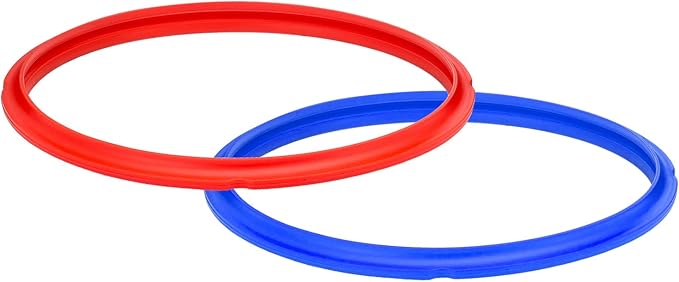 Instant Pot 2-Pack Sealing Ring 8-Qt, Inner Pot Seal Ring, Electric Pressure Cooker Accessories, Non-Toxic, BPA-Free, Replacement Parts, Red/Blue