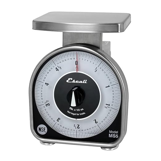 San Jamar Ms Series Mechanical Dial Scale Manual Food Scale with 5 Pound Capacity for Kitchens, Restaurants, And Cooking, Metal, 80 Ounces, Silver