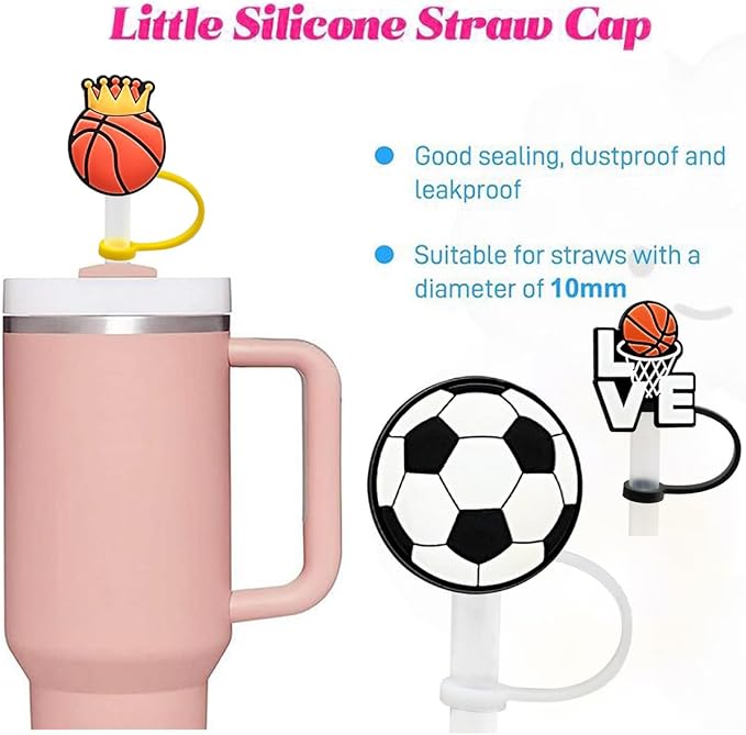 Straw Cover Cap for Stanley Cup,Straw Topper Compatible for 30&40 Oz Tumbler with Handle,10mm 0.7in Dust-Proof Reusable Straw Tips Lids,Straw Tip Covers for Christmas Gifts