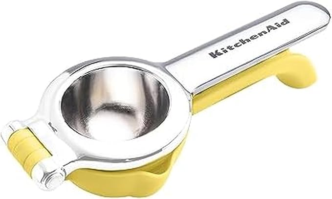 KitchenAid Citrus Juice Press Squeezer for Lemons and Limes with Seed Catcher and Pour Spout, Lemon, 8 Inch