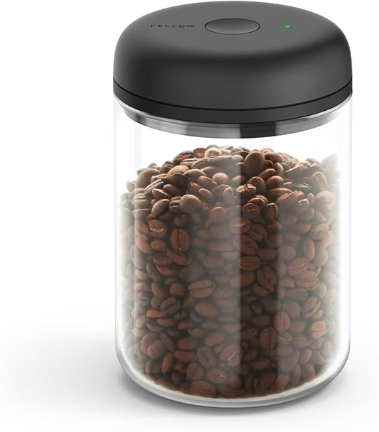 Fellow Atmos Electric Vacuum Canister & Storage Container - Airtight Coffee & Food Storage Containers - Coffee Containers - (Clear Glass, 1.2 Liter)