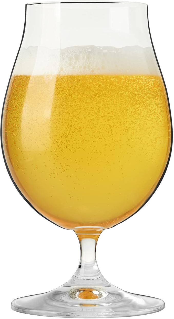 Spiegelau Classic Tulip Beer Glass, European-Made Crystal Drinking Glasses Perfect for Belgian Ales, IPA Beers, Cocktails, Sodas, Beverages, Smoothies, Home Bar Accessories, 15.5 oz, Set of 4
