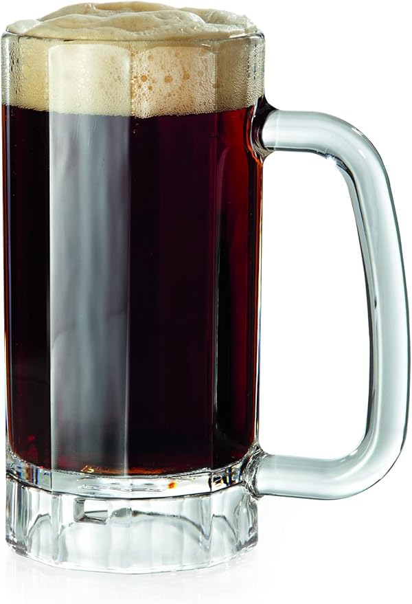 G.E.T. 00086-1-SAN-CL Shatter-Resistant Plastic Beer Mug / Stein, 16 Ounce, BPA Free (Set of 4)