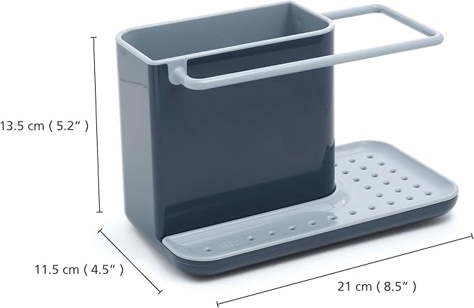 Joseph Joseph Sink Caddy Kitchen Sink Organizer Sponge Holder Dishwasher-Safe, Regular, Gray