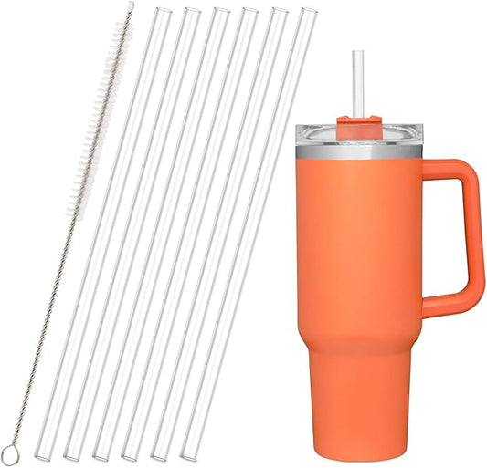 Replacement Straws for Stanley 40 30oz Adventure Quencher Travel Tumbler 6Pack, YOELIKE Reusable Clear Straws with Cleaning Brush, Compatible with Stanley Cup Mug Accessories
