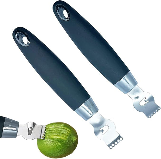 2Pcs Lemon Zester Tool Citrus Peeler Zester Grater with Handle Stainless Steel Fruit Grater Peeling Knife Multipurpose Kitchen Gadgets Bar Accessories
