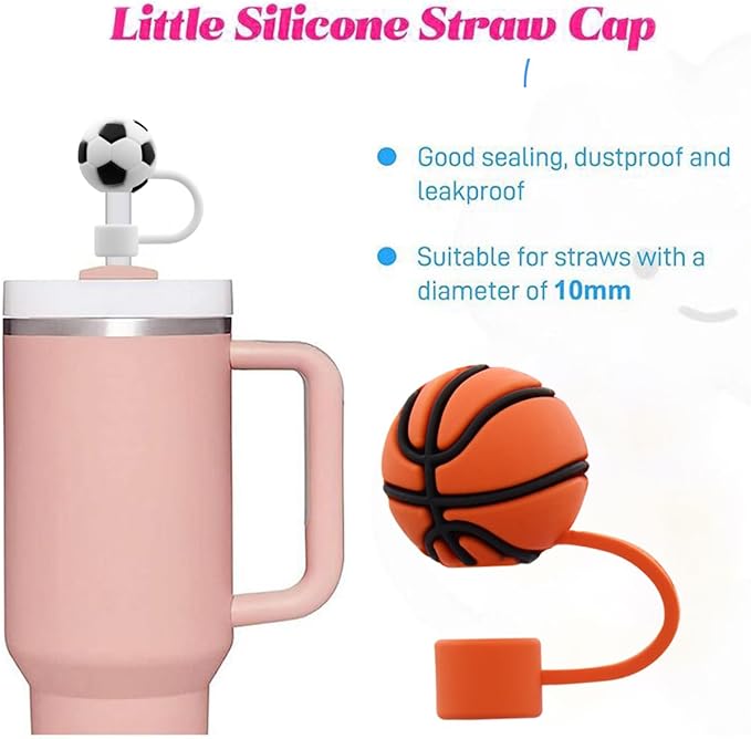 Straw Cover Cap for Stanley Cup,Straw Topper Compatible for 30&40 Oz Tumbler with Handle,10mm 0.4in Dust-Proof Reusable Straw Tips Lids,Straw Tip Covers for Christmas Gifts
