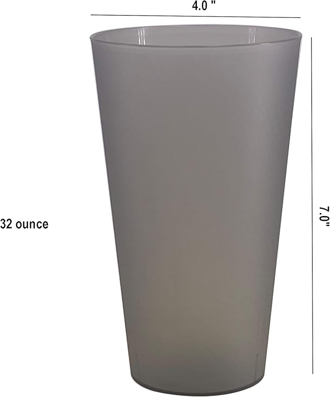 32-oz Unbreakable Drinking Cups - Reusable Large Plastic Tumblers set of 12, BPA Free Dishwasher Safe in 4 Assorted Colors for Indoor Outdoor Use