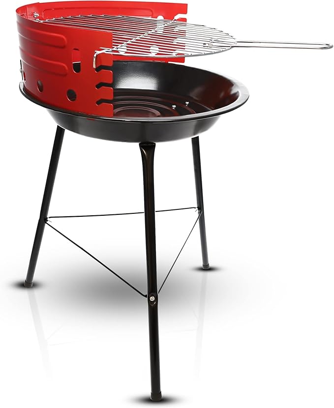 Gas One 16-inch Portable Barbecue Grill with 4 Levels for Flame Control – Dual Venting System – Small Charcoal Grill for Backyard, Camping, Boat