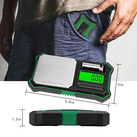 Fuzion Digital Pocket Scale, 200g x 0.01g Jewelry Gram Scale, 6 Units Conversion, LCD Back-Lit Display, Use for Jewelry/Medicine/Food/Powder/Herb(Battery Included)