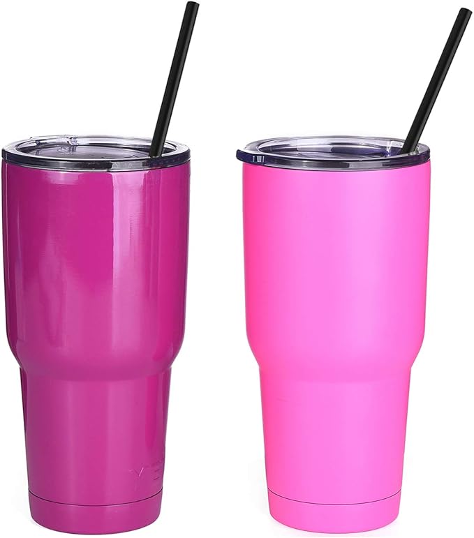 ALINK 12-Pack Reusable Black Straws, 10.5" Long Hard Plastic Tumbler Replacement Straws for 16 OZ 20 OZ 30 OZ Stanley, YETI, Mason Jar, Starbucks Tumblers, Set of 10 with Cleaning Brush