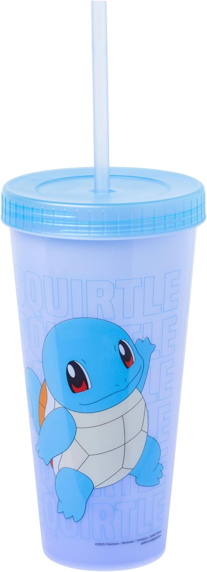 Silver Buffalo Pokémon Boxed 4 pack Color Change Plastic Tumbler Featuring Pikachu, Charmander, Bulbasaur, and Squirtle, 24 Ounces