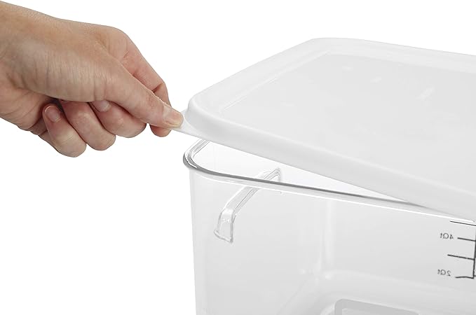 Rubbermaid Commercial Products Large Lid For 12/18/22 Qt. Plastic Space Saving Square Food Storage Container, White, Lid for Kitchen/Restaurant/Cafeteria for Wet/Dry Food Storage