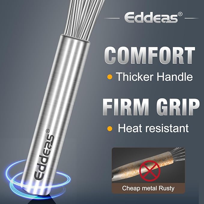 17in Large Whisk,Heavy Duty whisk, Stainless Steel whisk Suitable for Mixing Thick batter, Dry Ingredients and Seasonings.Accessories for professional commercial kitchens.