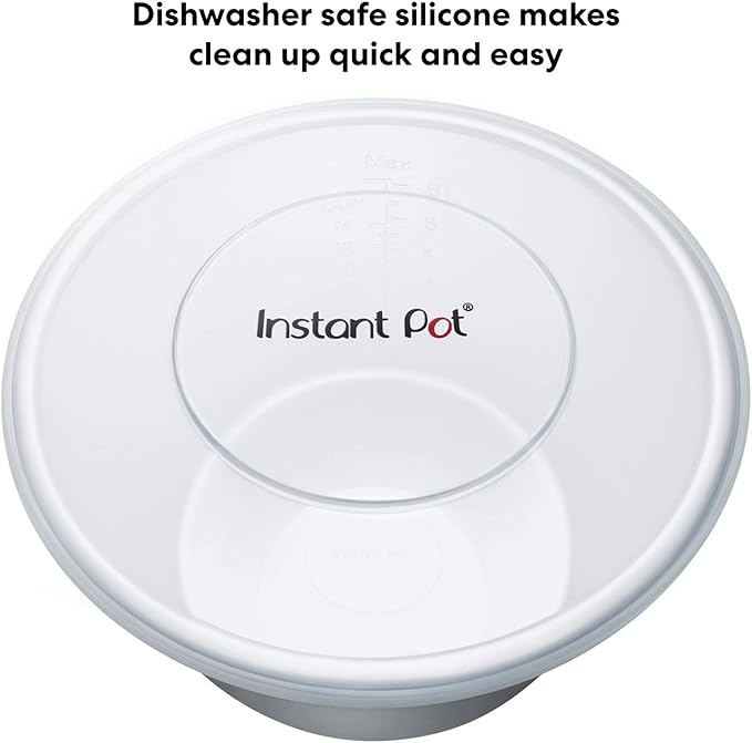 Instant Pot Silicone Lid, 8-In, 3-Qt Pot Lid, Reusable Silicone Lid for Bowl and Food Cover, Microwave Cover for Food, Transparent White