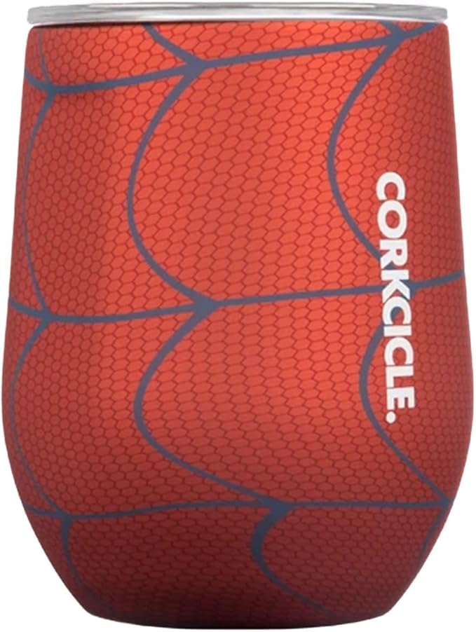 Corkcicle Stemless Insulated Wine Glass Tumbler - Keeps Beverages Cold 6 Hours & Hot 3 Hours - Stainless Steel - Easy-Grip - Summer Drinkware Gift - Keeps Drinks Ice Cold - 12 oz - Spider-Man