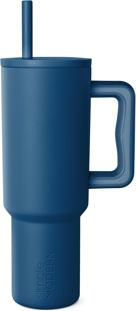 Simple Modern 40 oz Tumbler with Handle and Straw Lid | Leak-Proof Insulated Stainless Steel Water Bottle Travel Mug Cupholder Use | Gifts for Women Men Him Her | Trek Signature | Slumberland