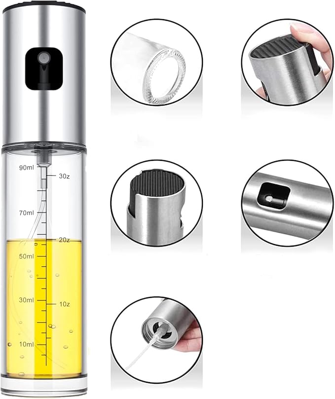 Oil Sprayer for Cooking,2 Pack 100ml Olive Oil Spritzer,Oil Sprayer for Air Fryer, Salad,BBQ,Roasting