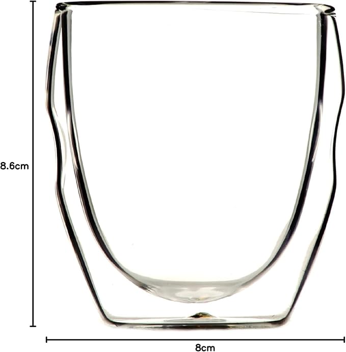 Ozeri Moderna Artisan Series Double Wall 8 oz Beverage Glasses - Set of 4 Drinking Glasses