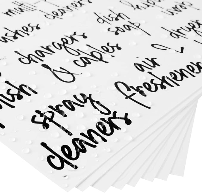 Talented Kitchen Laundry Labels for Jars & Containers - 141 Count, White Vinyl, Modern Script - Laundry Room Organization & Kitchen Organization with Food Container Labels and Water-Resistant Adhesive