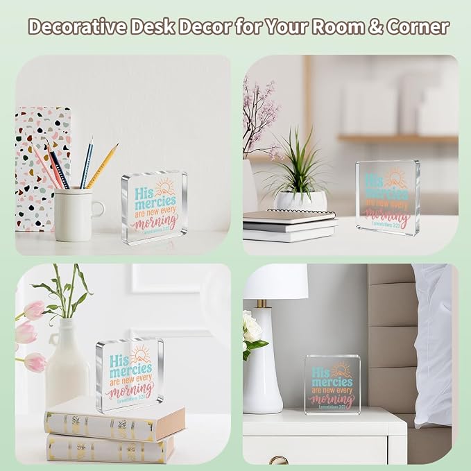 Christian Gifts for Women Desk Decor, Inspirational Religious Decor Acrylic Sign - Image 5