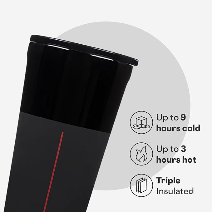 Corkcicle Disney Tumbler - Triple-Insulated Stainless Steel - Keeps Drinks Cold 9 Hours - Spill-Proof Lid - Reusable - Summer Drinkware Gift - Keeps Drinks Ice Cold - 16 oz - Darth Vader