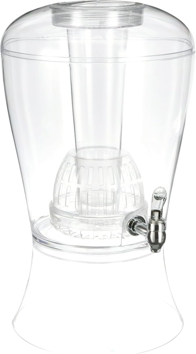 CreativeWare 3 Gallon Beverage Dispenser With Ice Cylinder And Fruit Infuser