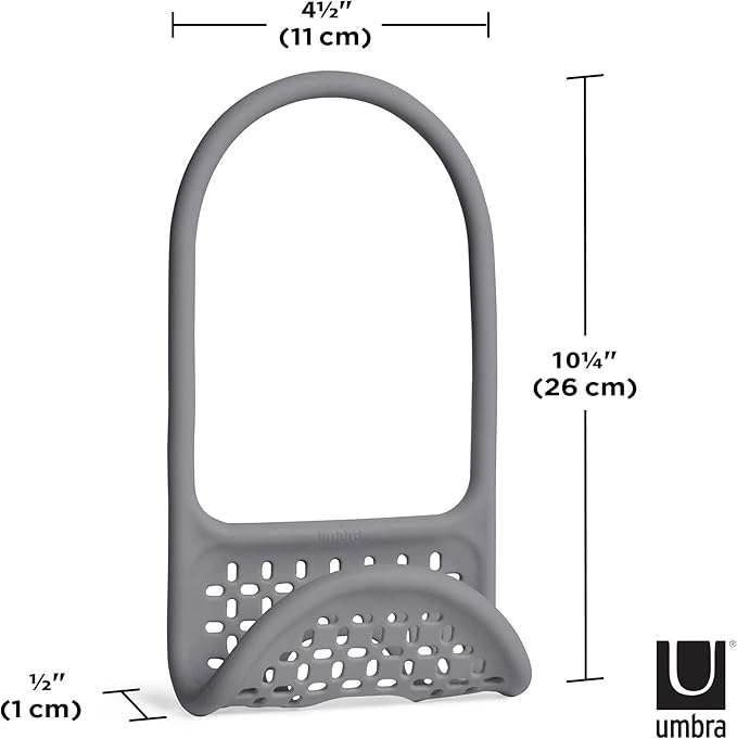 UMBRA Sling Kitchen Sink Accessory, Single-Sided Sponge Holder, Charcoal
