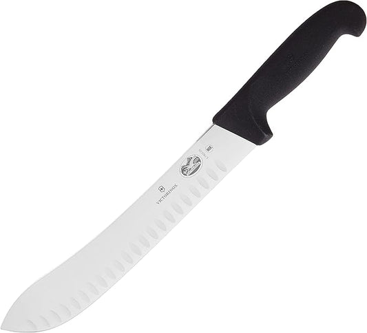 Victorinox Swiss Army Cutlery Fibrox Pro Butcher Knife, Granton Edge, 10-Inch, Multicolor (47638)