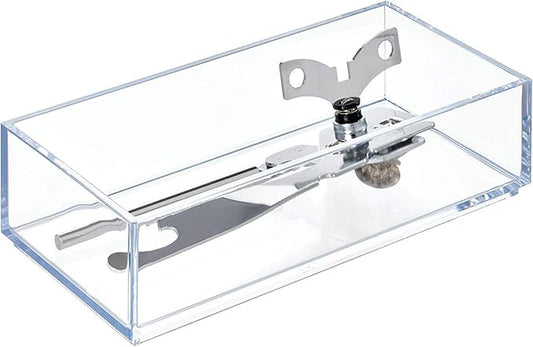 IDesign Decorative Countertop Vanity Tray Organizer for Bathroom, Bedroom, Closet, Entryway, The Clarity Collection – 4” x 8” x 2”, Clear, Small