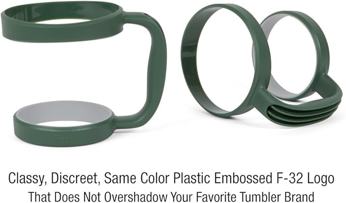F-32 Handle - 19 COLORS - 30oz Size - Compatible with 30 oz YETI and 30 oz. OZARK TRAIL Tumbler Travel Mug - BPA FREE (30OZ, HUNTER GREEN, 1 Count (Pack of 1))