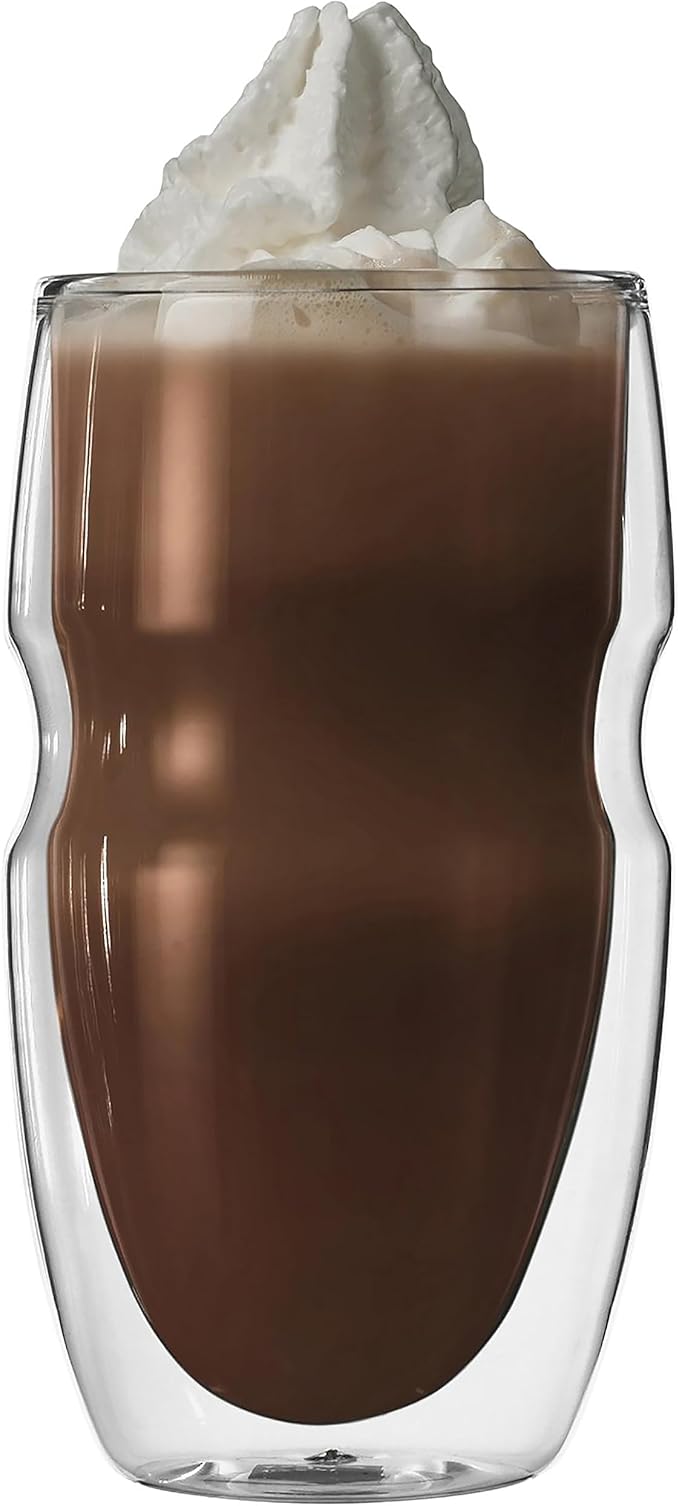 Ozeri Serafino Double Wall Insulated Beverage and Coffee Glasses, 12-Ounce, Set of 2