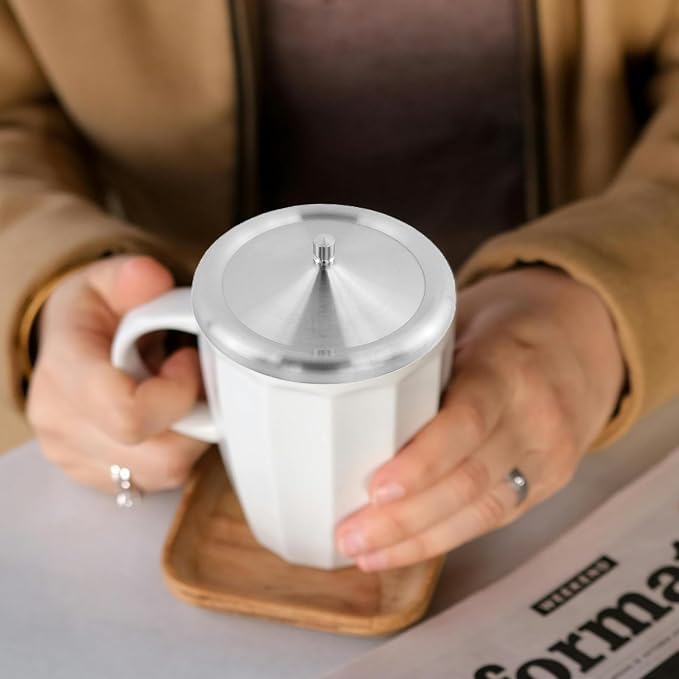 Antrader Stainless Steel Home Round Shaped Tea Coffee Glass Water Cup Lid Cover - Image 2