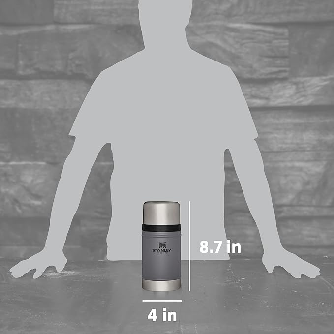 STANLEY Vacuum Insulated Large Food Jar, 18/8 Stainless Steel Food Jar for Cold and Hot Food, Soup Thermos with Leak Proof Lid Doubles as Cup, Wide Mouth Food Thermos