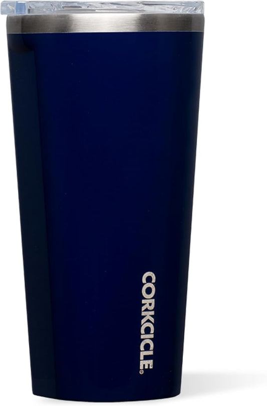 Corkcicle Classic Tumbler - Keeps Drinks Cold for 9 Hours & Hot for 3 - Triple-Insulated Stainless Steel - Holiday Tumbler Gift - 16 oz - Gloss Midnight Navy