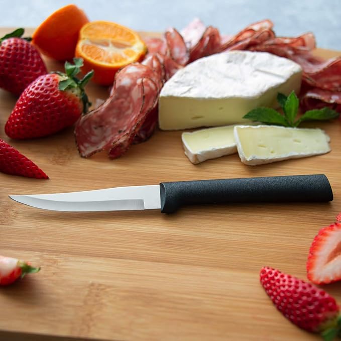 Rada Cutlery 3-Piece Paring Knife Galore Knife Gift Set (G201), Stainless Steel Hollow Ground Blades, Made in USA, Black Handles