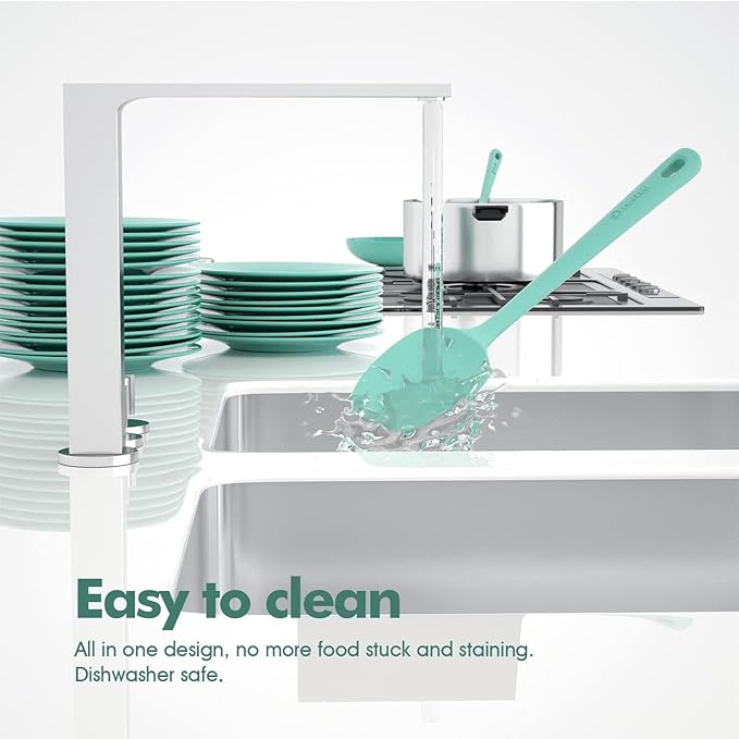 4 Pieces Silicone Spatula Set, Food Grade Rubber Spatula, Upgrade Strong Handle with Ergonomic Grip, Heat Resistant for Nonstick Cookware, Cooking