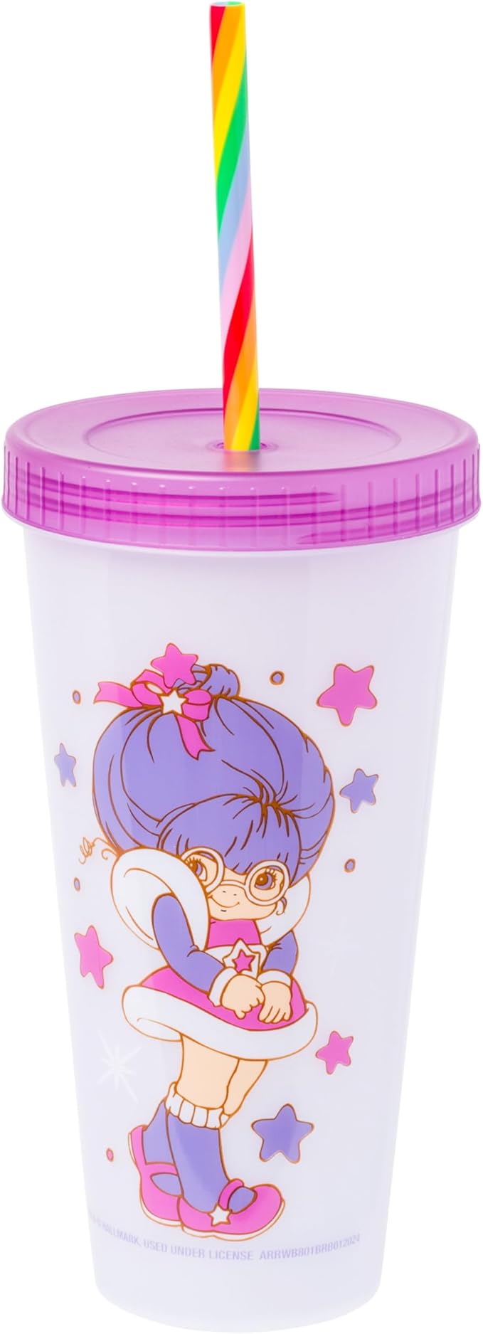 Silver Buffalo Rainbow Brite 4 pack Color Change Plastic Tumbler Set Featuring Rainbow Brite, Patty O’Green, La La Orange, and Shy Violet, 24 Ounces