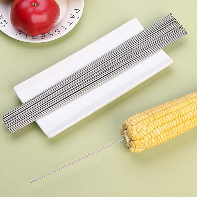 BigOtters Barbecue Skewers, 100PCS Metal Skewers for Grilling BBQ Needle Sticks for Meat Shrimp Chicken Vegetable Outdoor Cooking