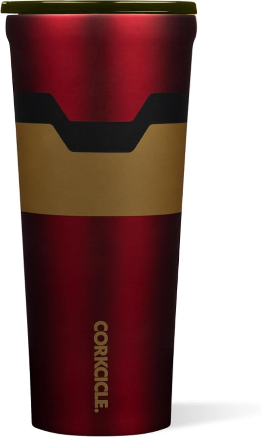 Corkcicle Disney Tumbler - Triple-Insulated Stainless Steel - Keeps Drinks Cold 9 Hours - Spill-Proof Lid - Reusable - Summer Drinkware Gift - Keeps Drinks Ice Cold - 24 oz - Iron Man
