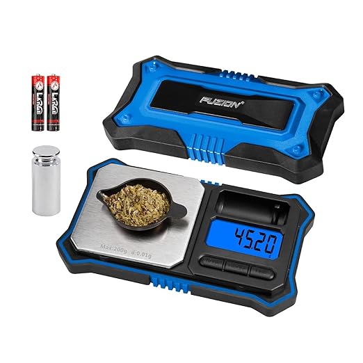 Fuzion Digital Pocket Scale, 200g x 0.01g Jewelry Gram Scale, 6 Units Conversion, LCD Back-Lit Display, Use for Jewelry/Medicine/Food/Powder/Coins(Battery Included)