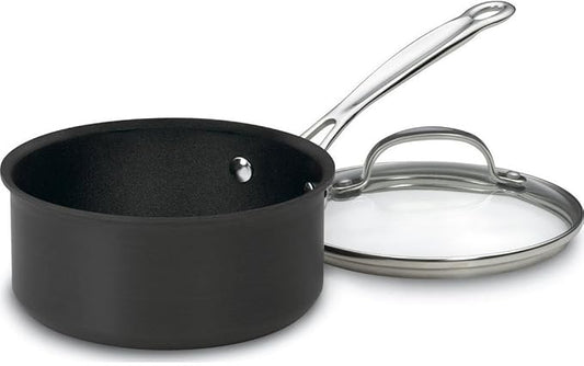 Cuisinart Chef's Classic Nonstick Hard-Anodized 1.5-Quart Saucepan with Lid, Black